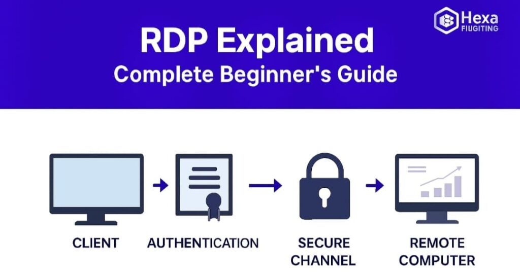 RDP Explained Complete Beginner(2025 Edition)Visual introduction showing remote desktop access concept