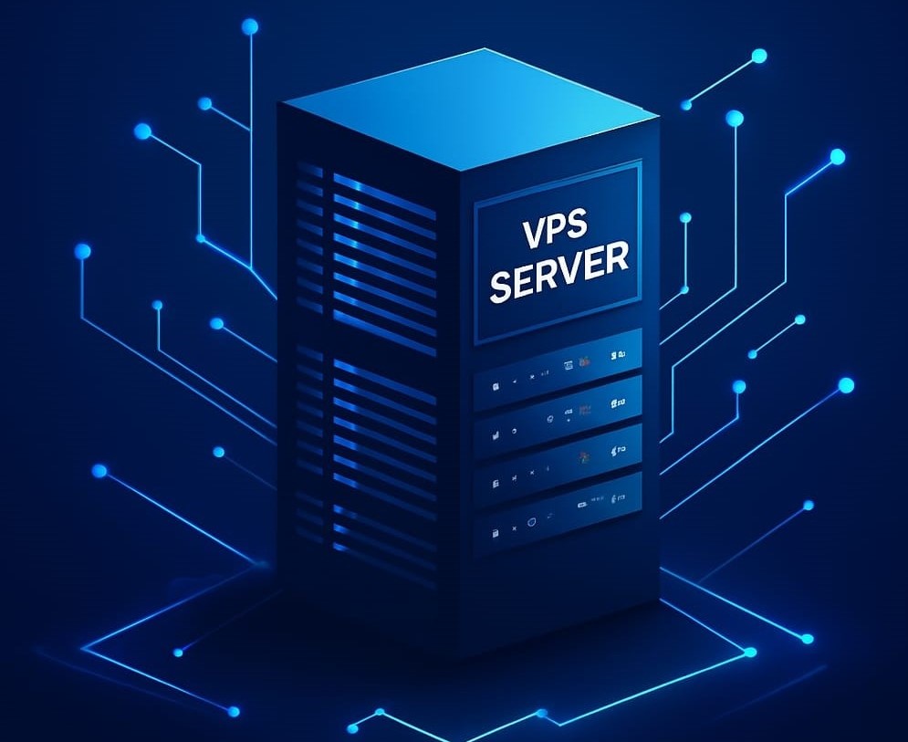 VPS Hosting Guide What Why It Matters(2025 Edition)Introductoryillustration showing VPS serverrack with Hexa Hosting branding and digital connections