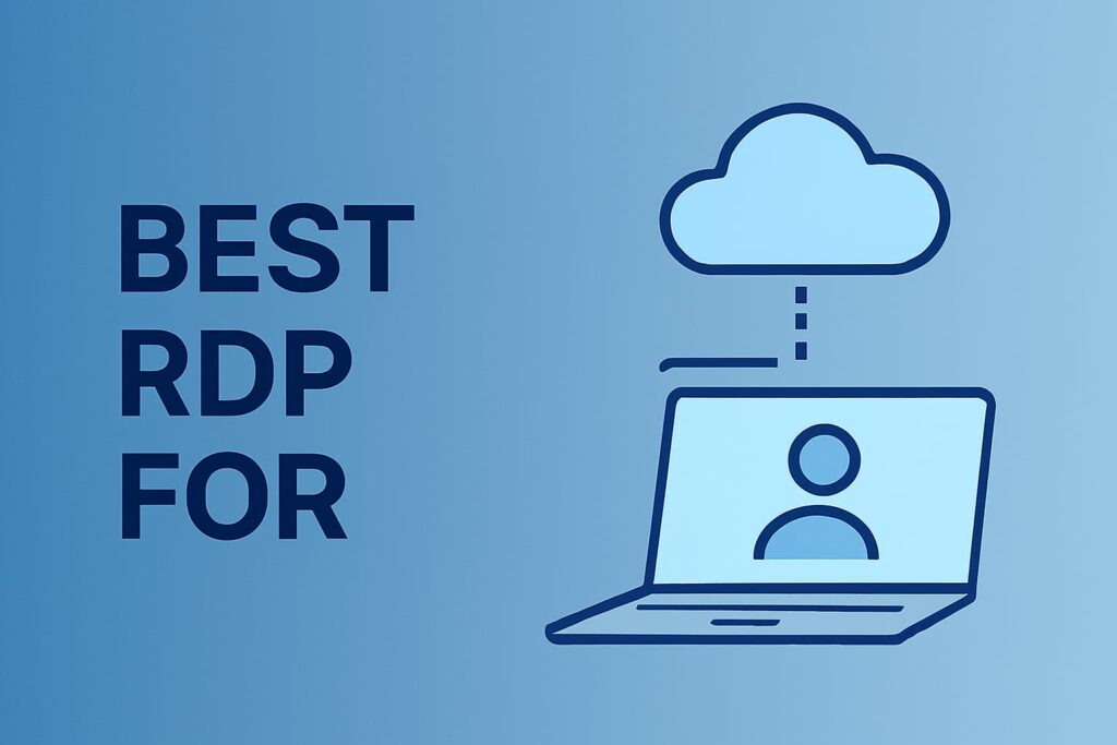 Best RDP for Virtual Workspaces connected to cloud via dotted line, symbolizing remote desktop access