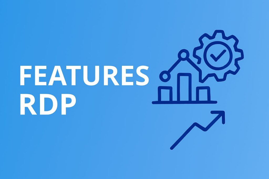 Bar chart and gear icon representing key RDP