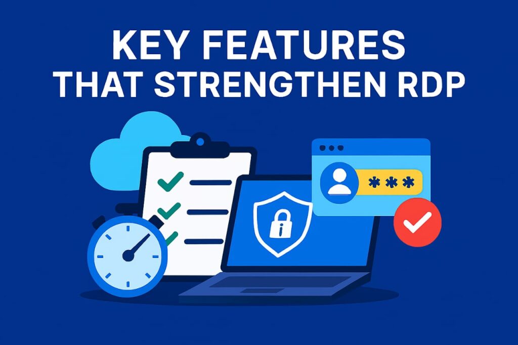 RDP Security desktop shield with padlock