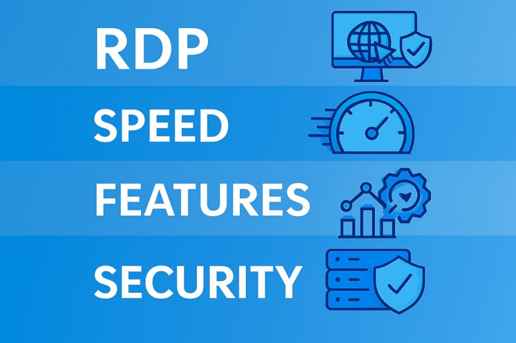 Top RDP Options for Trading Platforms Bar chart and gear icon representing key RDP features like multi-