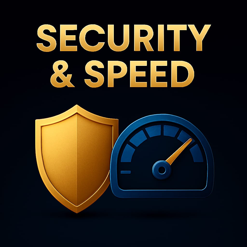 Speedometer and shield icons showing performance and protection contrast Comparison of RDP and VPN